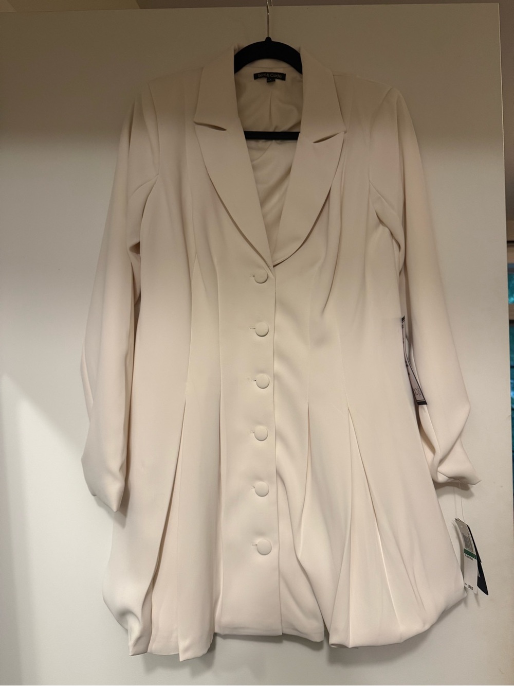 Cream Button-Front Women's Dress Blazer